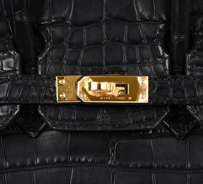 Hermès Birkin 25 Noir Alligator Bag GHW