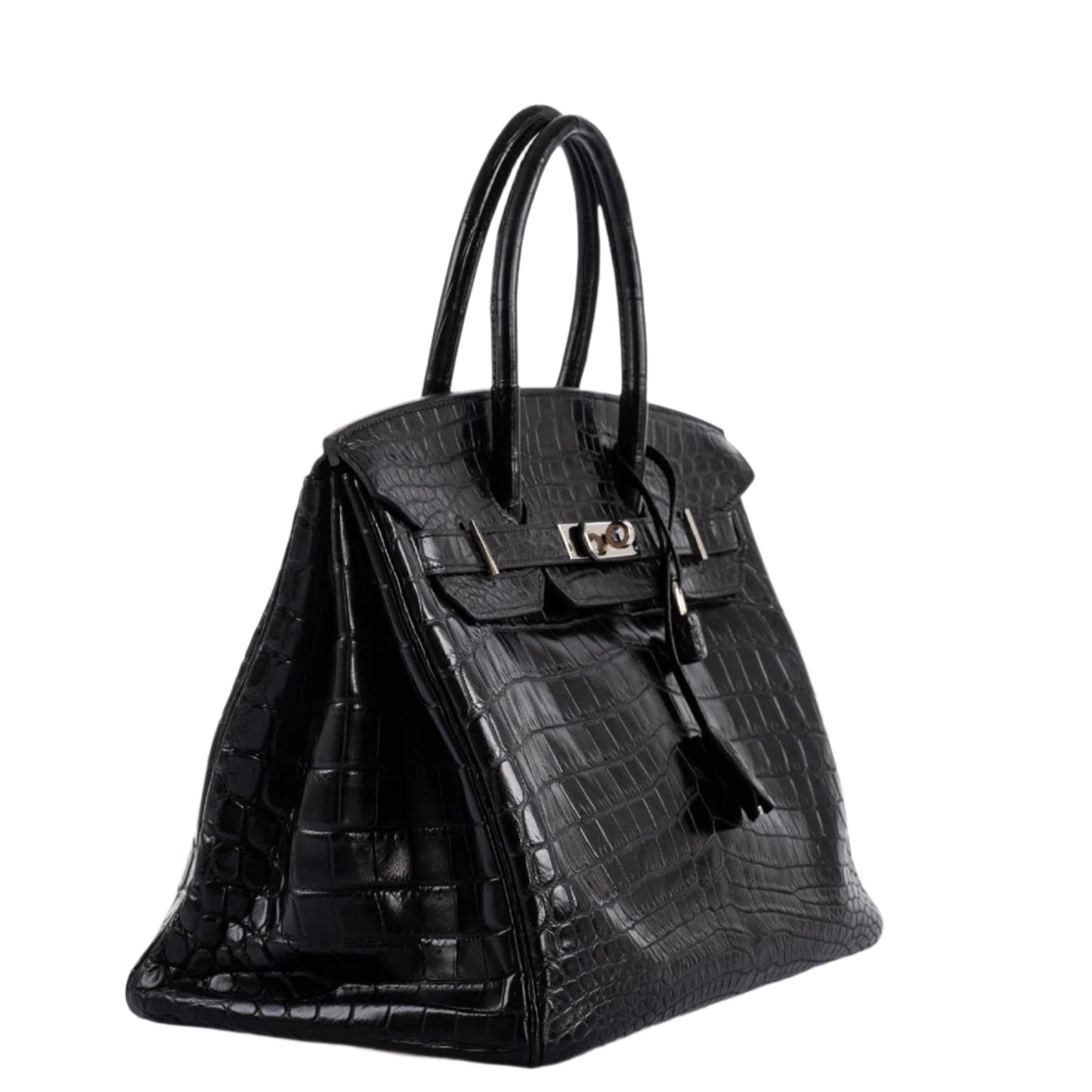 Hermes Birkin 35 Matte Black Nilo Crocodile with Palladium Hardware - 2011, O Square