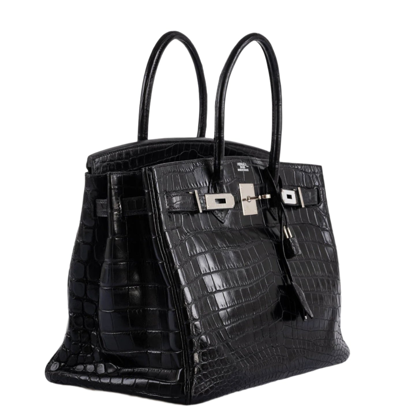 Hermes Birkin 35 Matte Black Nilo Crocodile with Palladium Hardware - 2011, O Square