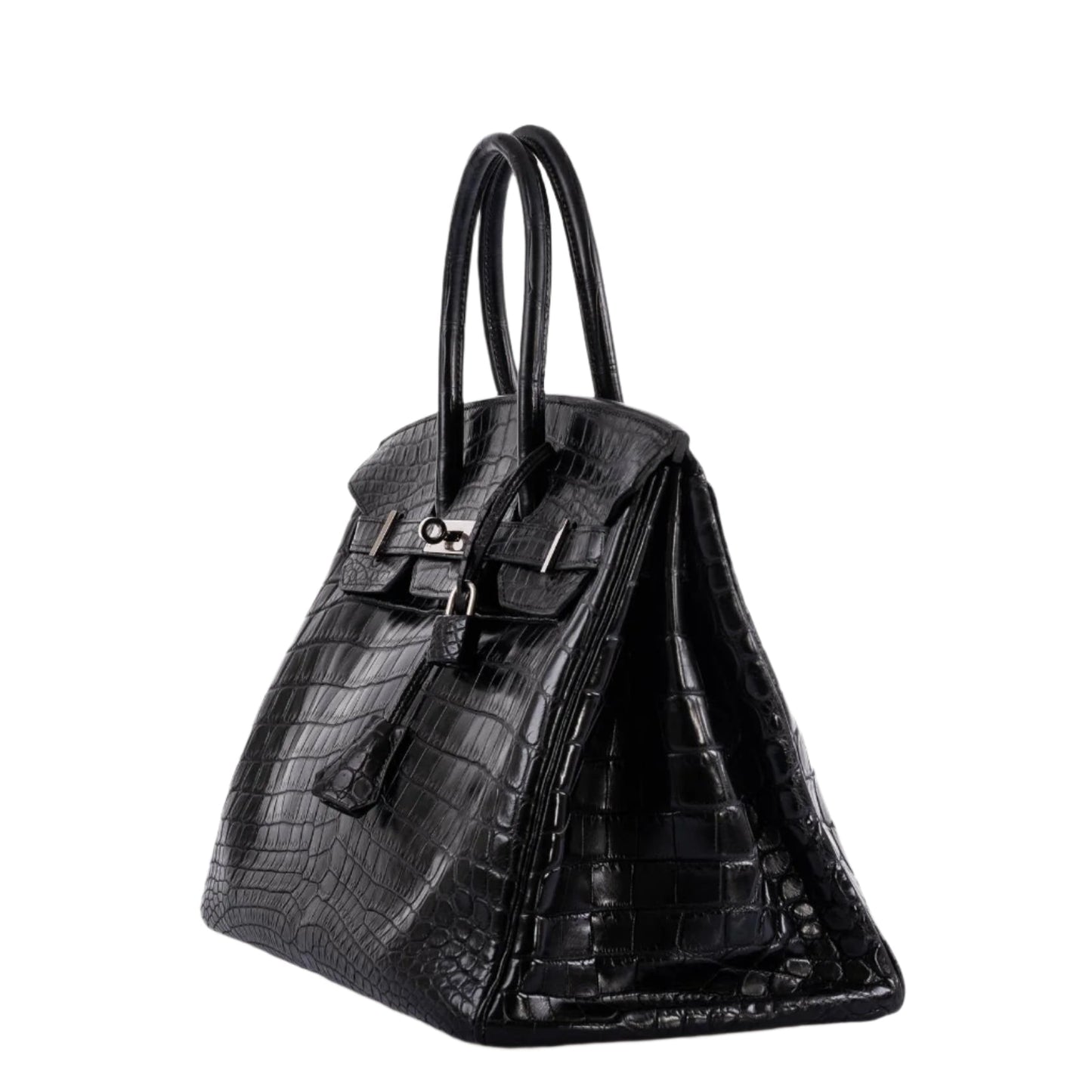 Hermes Birkin 35 Matte Black Nilo Crocodile with Palladium Hardware - 2011, O Square