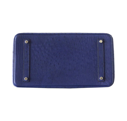 Hermes Birkin 35 Blue Iris Ostrich Palladium Hardware