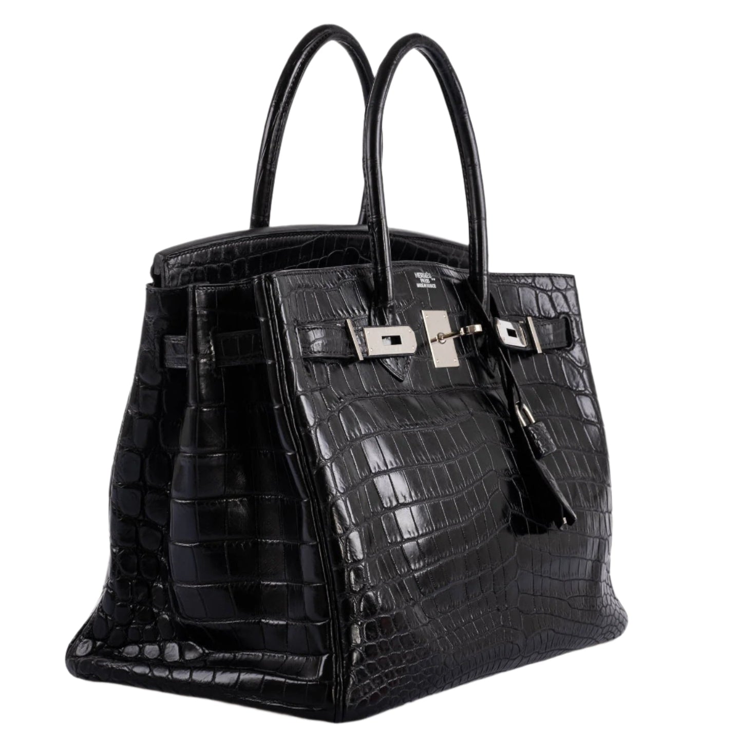 Hermes Birkin 35 Matte Black Nilo Crocodile with Palladium Hardware - 2011, O Square