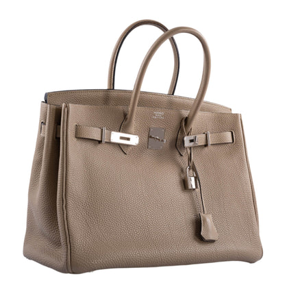 Hermes Birkin 35 Gris Tourterelle Togo with Palladium Hardware - 2009, M Square