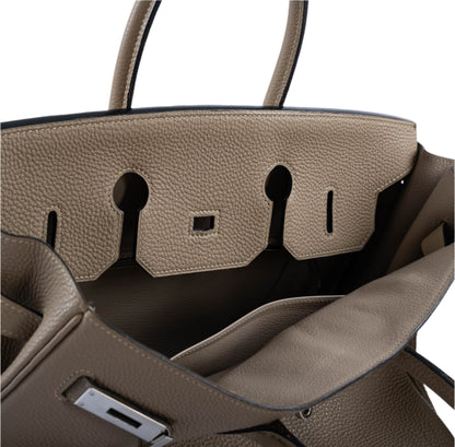 Hermes Birkin 35 Gris Tourterelle Togo with Palladium Hardware - 2009, M Square