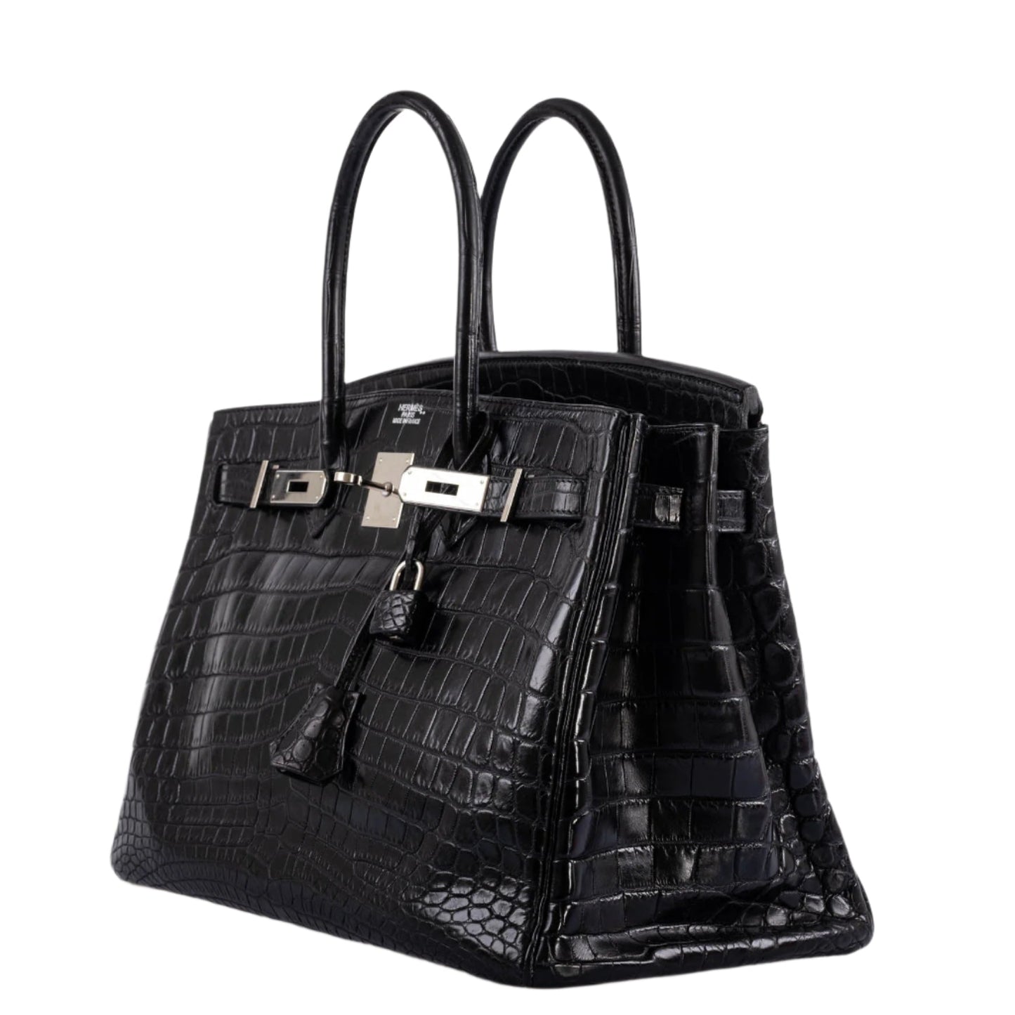 Hermes Birkin 35 Matte Black Nilo Crocodile with Palladium Hardware - 2011, O Square