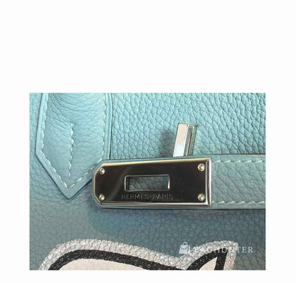 Hermes Birkin 35 Mickey Mouse Ciel Togo Leather Palladium Hardware
