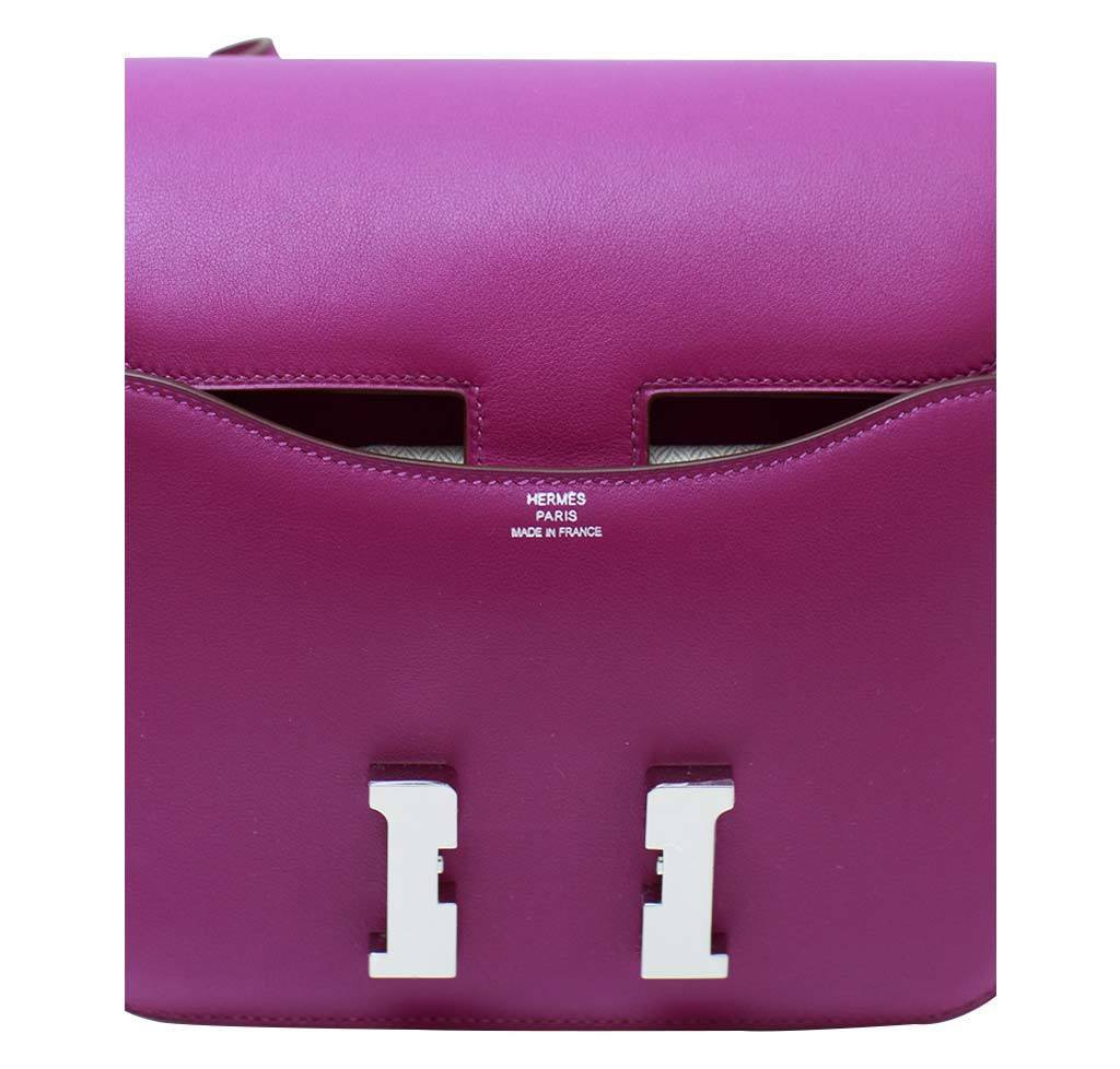 Hermes Constance Mini 18 Anemone Swift Leather Palladium Hardware