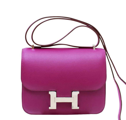 Hermes Constance Mini 18 Anemone Swift Leather Palladium Hardware