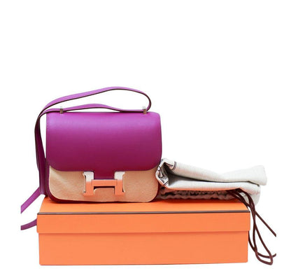 Hermes Constance Mini 18 Anemone Swift Leather Palladium Hardware