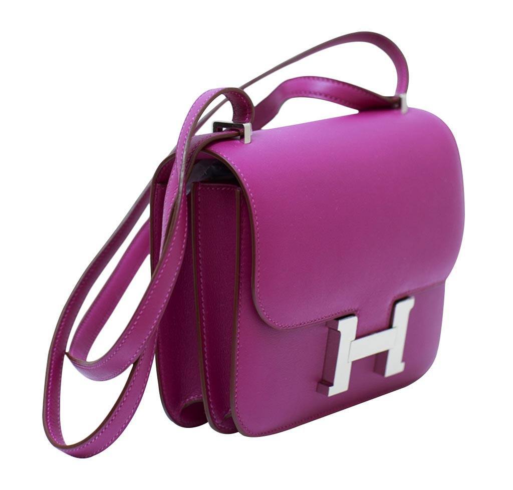 Hermes Constance Mini 18 Anemone Swift Leather Palladium Hardware