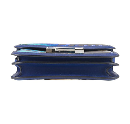 Hermes Constance Mini 18 Brasil Graphite Blue Thalassa Silk Swift Leather Palladium Hardware