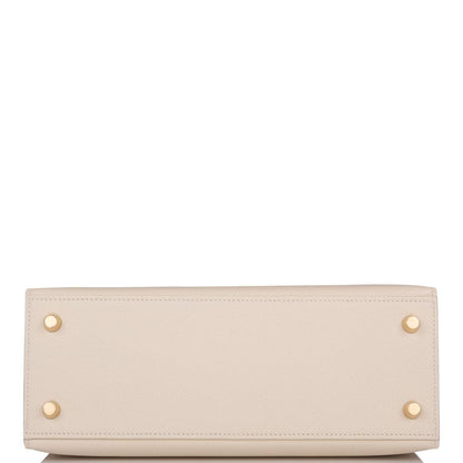 Hermes Kelly Sellier 25cm Craie Epsom Gold Hardware