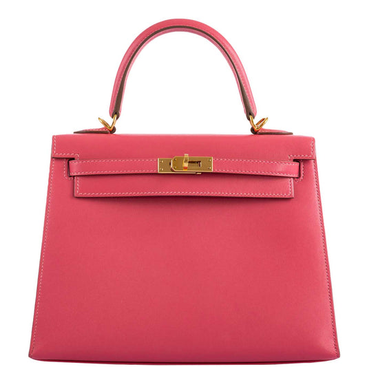 Hermes Kelly 25 Sellier Rose Lipstick Tadelakt