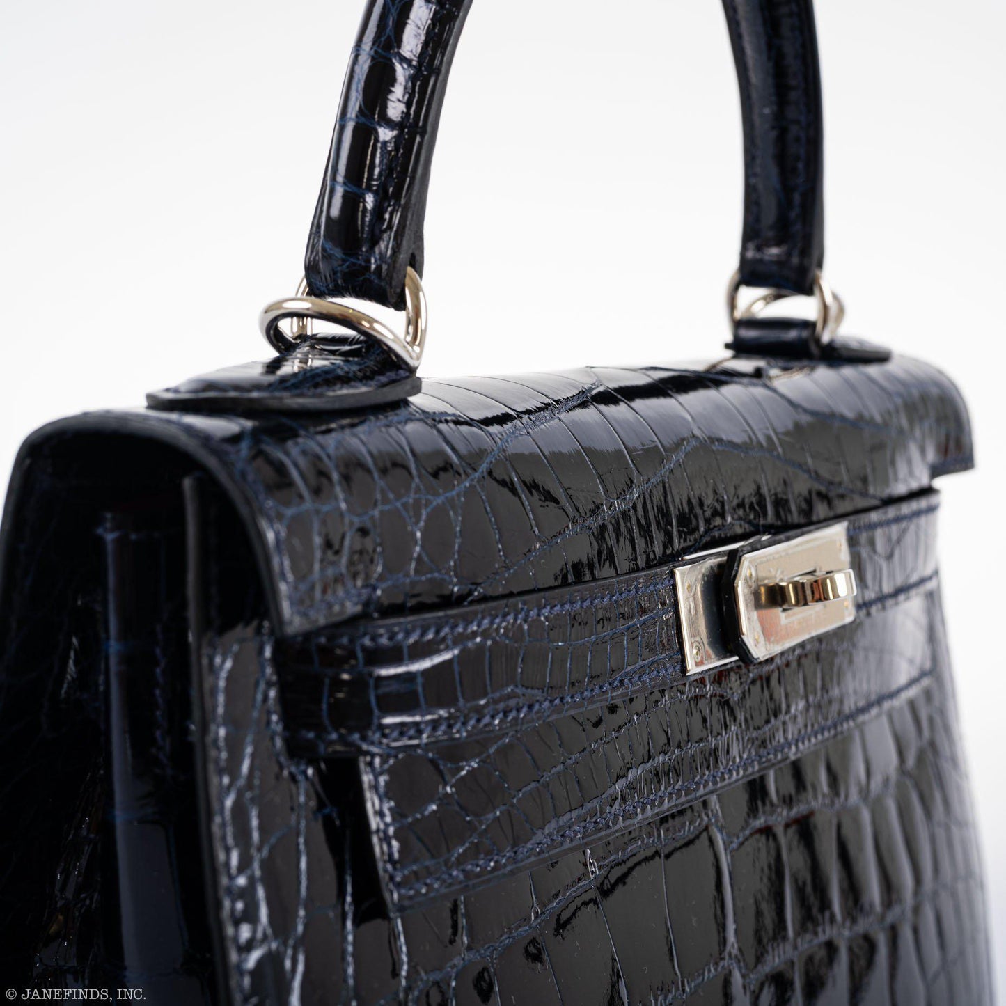 Hermes Kelly 28 Sellier Verso Blue Marine Palladium Hardware - 2019, D