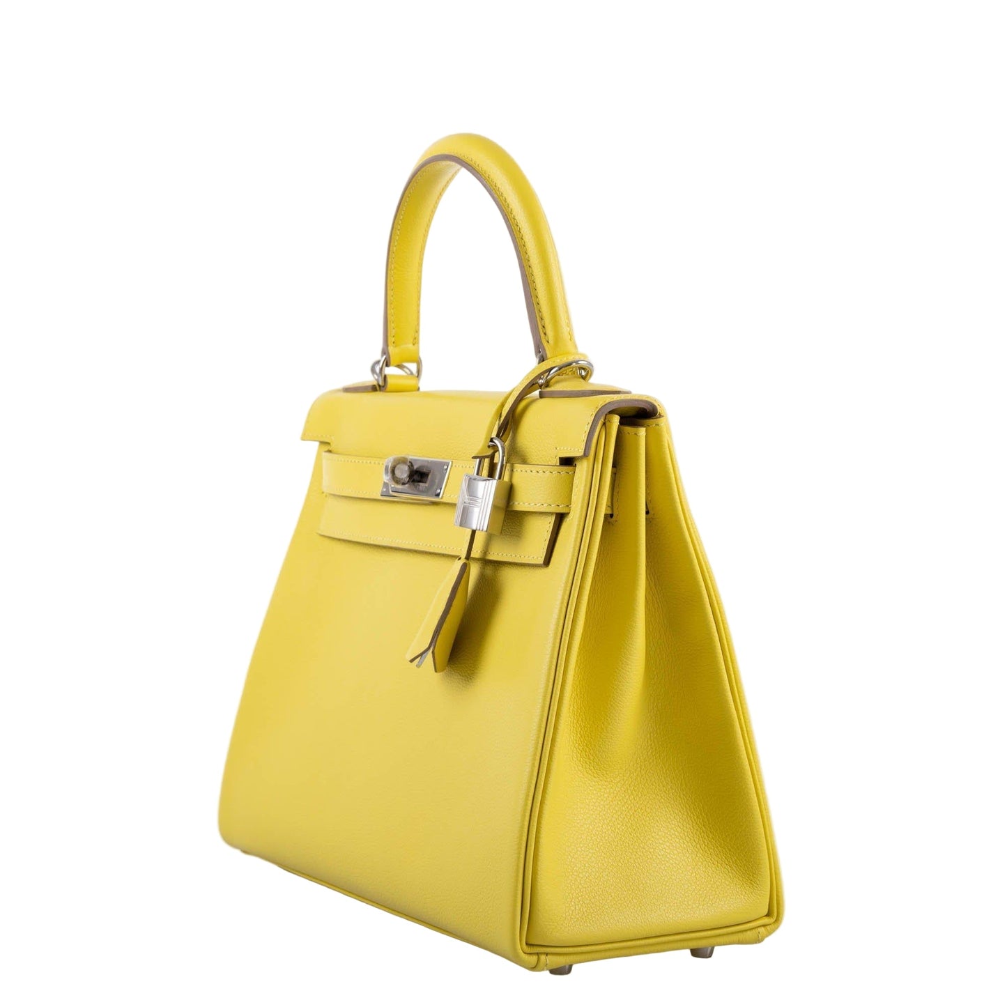 Hermes Kelly 28 Retourne Lime Evercolor leather Palladium Hardware