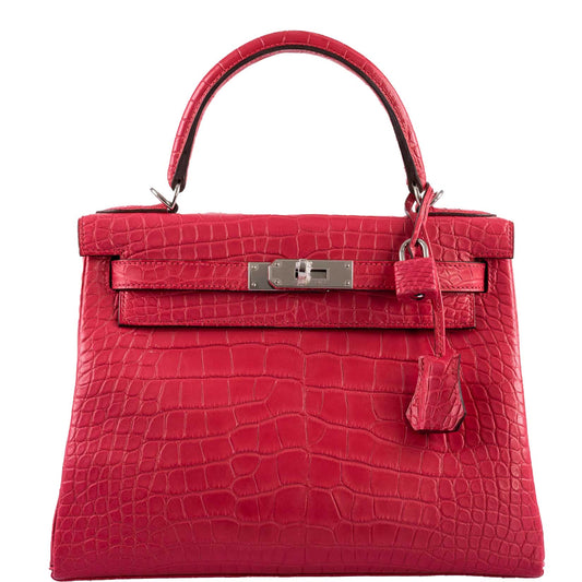 Hermes Kelly 28 Retourne Rose Extreme Matte Alligator