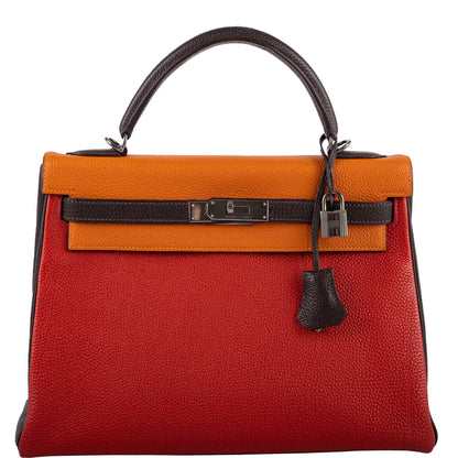 Hermes Kelly 32 Retourne Tri-Color