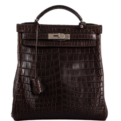 Hermes Kelly Ado 27 Matte Havane Nilo Crocodile