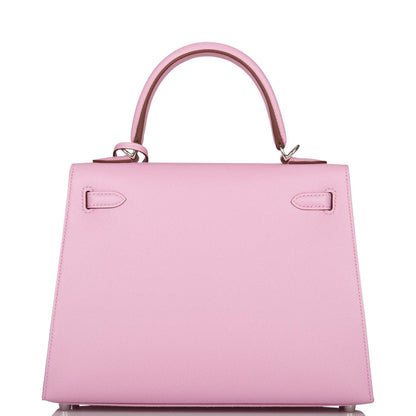 Hermes Mauve Sylvestre Epsom Sellier Kelly 25cm Palladium Hardware