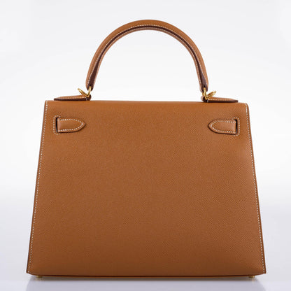 Hermes Kelly 28 Sellier Gold Epsom with Gold Hardware - 2020, Y