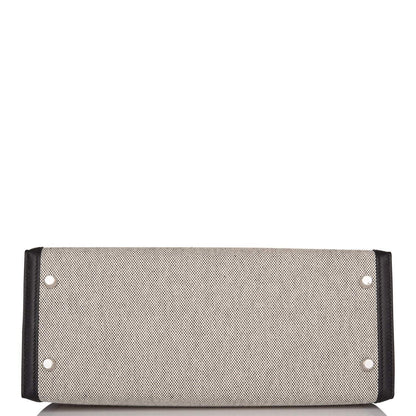 Hermes Kelly Sellier 28 Black Toile and Swift Sellier Palladium Hardware