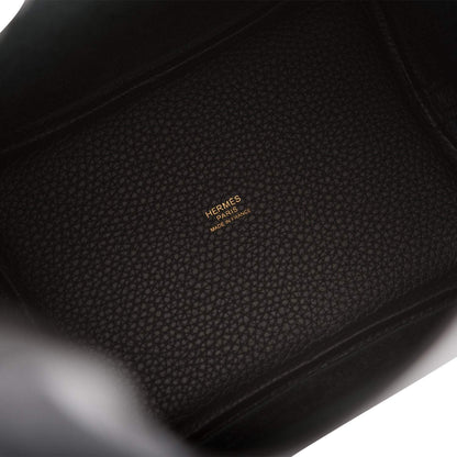 Hermes Picotin Lock 18 cm Black Clemence Leather Gold Hardware