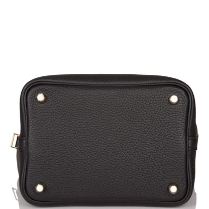 Hermes Picotin Lock 18 cm Black Clemence Leather Gold Hardware