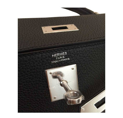 Hermes Kelly 28 Black Togo Leather Palladium Hardware