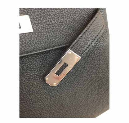 Hermes Kelly 28 Black Togo Leather Palladium Hardware