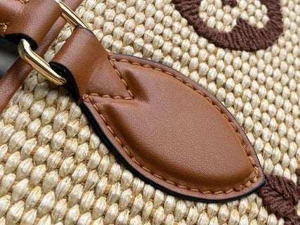 Pre-Loved LOUIS VUITTON Monogram Raffia Onthego MM Tan