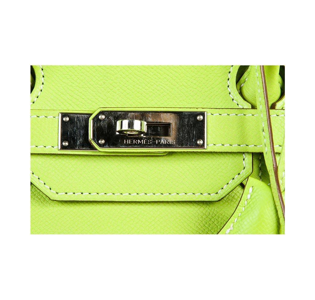 Hermes Birkin 35 Kiwi Lichen Candy Collection Epsom Leather Palladium Hardware