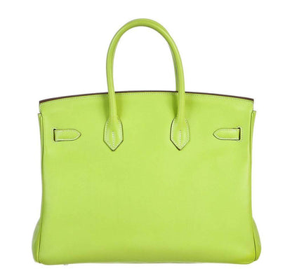 Hermes Birkin 35 Kiwi Lichen Candy Collection Epsom Leather Palladium Hardware
