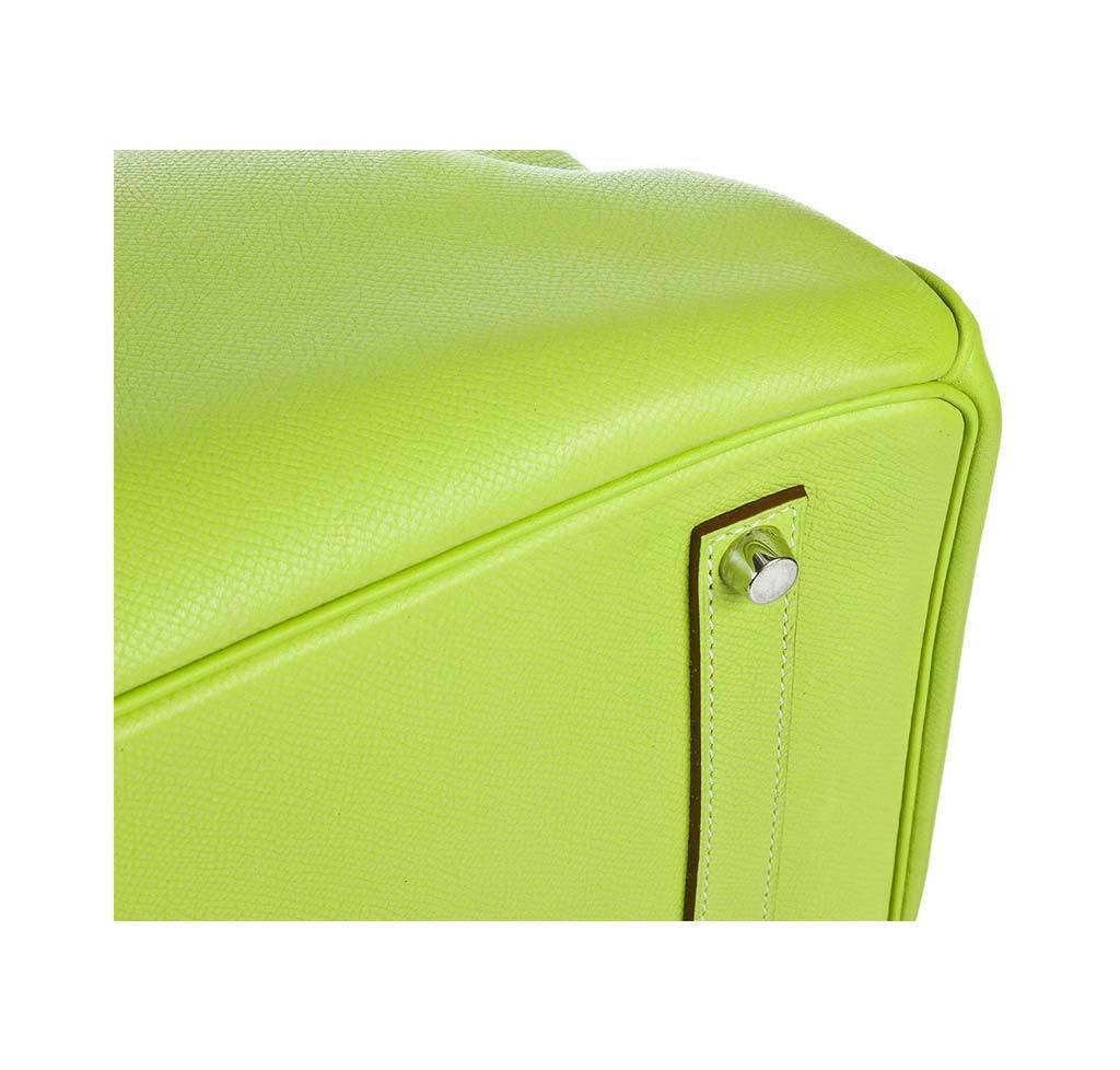 Hermes Birkin 35 Kiwi Lichen Candy Collection Epsom Leather Palladium Hardware