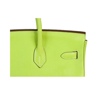 Hermes Birkin 35 Kiwi Lichen Candy Collection Epsom Leather Palladium Hardware
