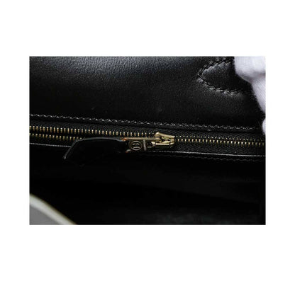 Hermes Kelly 32 Black Box Leather Gold Hardware