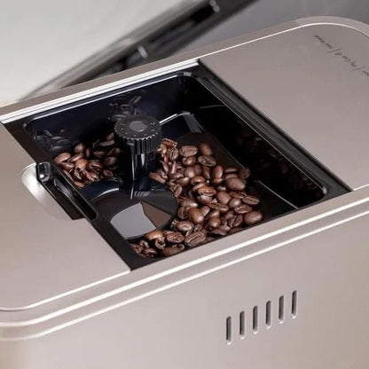 Café Affetto Automatic Espresso Machine + Milk Frother | Built-In &amp; Adjustable Espresso Bean Grinders | One-Touch Brew in 90 Seconds | Steel Silver, 1.2 Liter, (C7CEBBS2RS3)