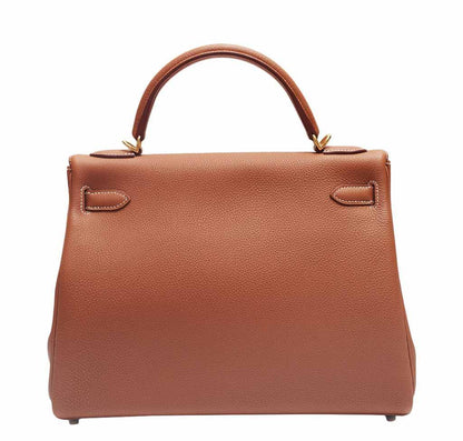 Hermes Kelly Retourne 32 Gold Togo Leather Gold Hardware