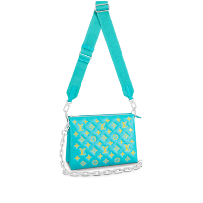 Louis Vuitton Coussin PM – Puffy Lambskin Mint and Yellow with Silver Hardware