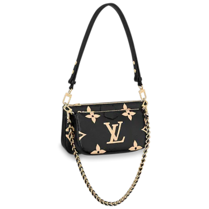 Louis Vuitton Multi Pochette Accessoires Black Cream Empreinte