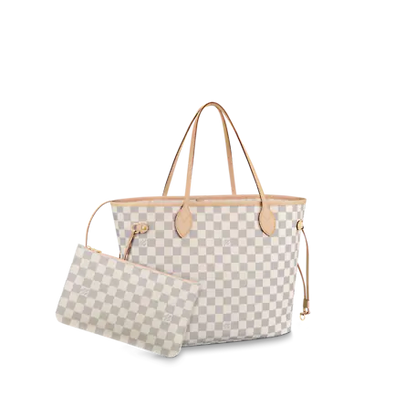 Louis Vuitton Neverfull MM Damier Azur Canvas Beige Tote