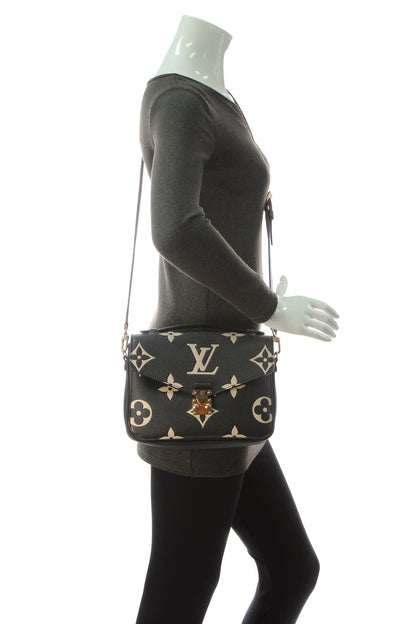Louis Vuitton Pochette Metis Bicolor Empreinte Black Beige