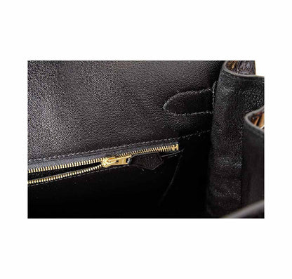 Hermes Birkin 35 Noir Porosus Crocodile Gold Hardware