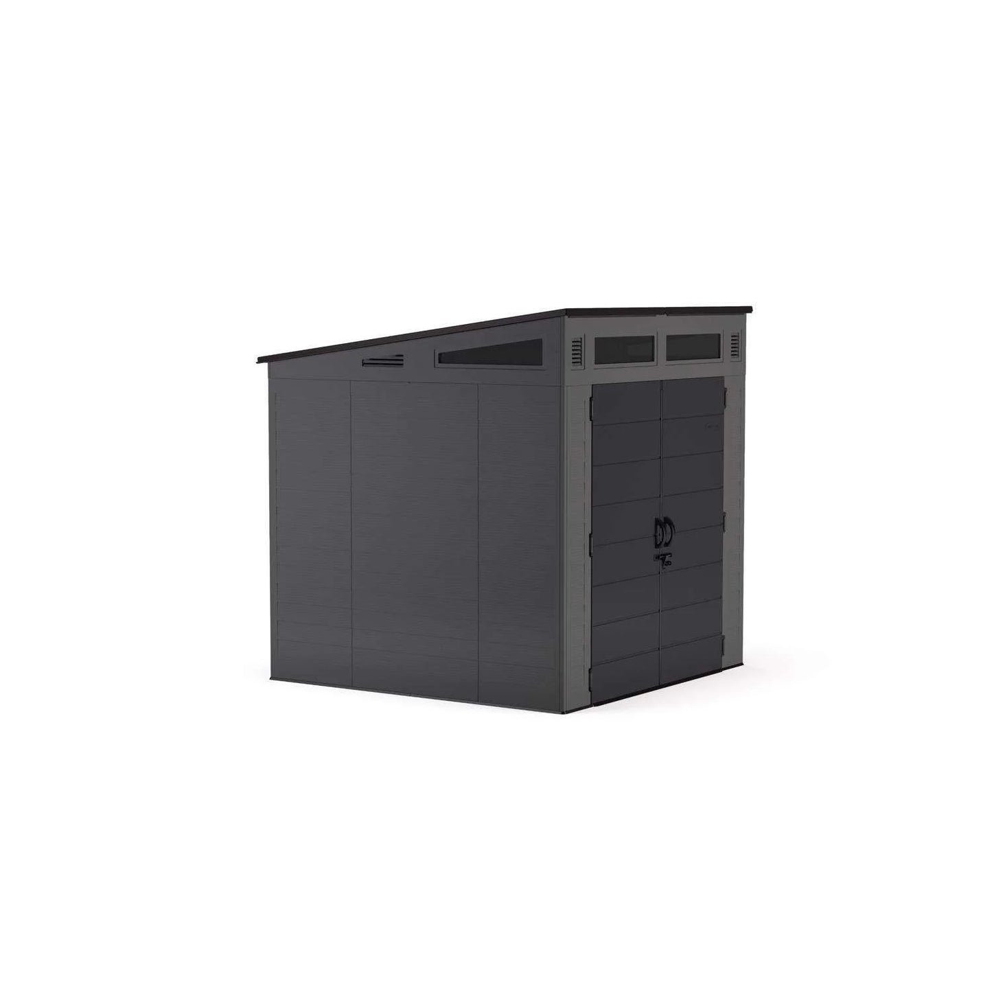 Suncast Modernist 7 ft. x 7 ft. Resin Vertical Pent Storage Shed with Floor Kits