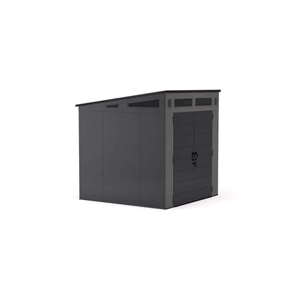 Suncast Modernist 7 ft. x 7 ft. Resin Vertical Pent Storage Shed with Floor Kits