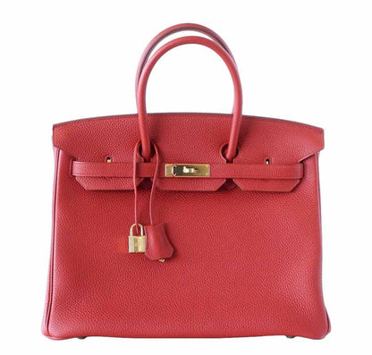 Hermes Birkin 25 Vermillion Togo Leather Gold Hardware