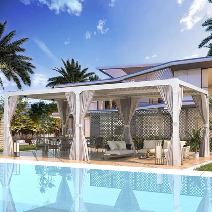 EROMMY 12’x24′ Outdoor Louvered Pergola Gazebos