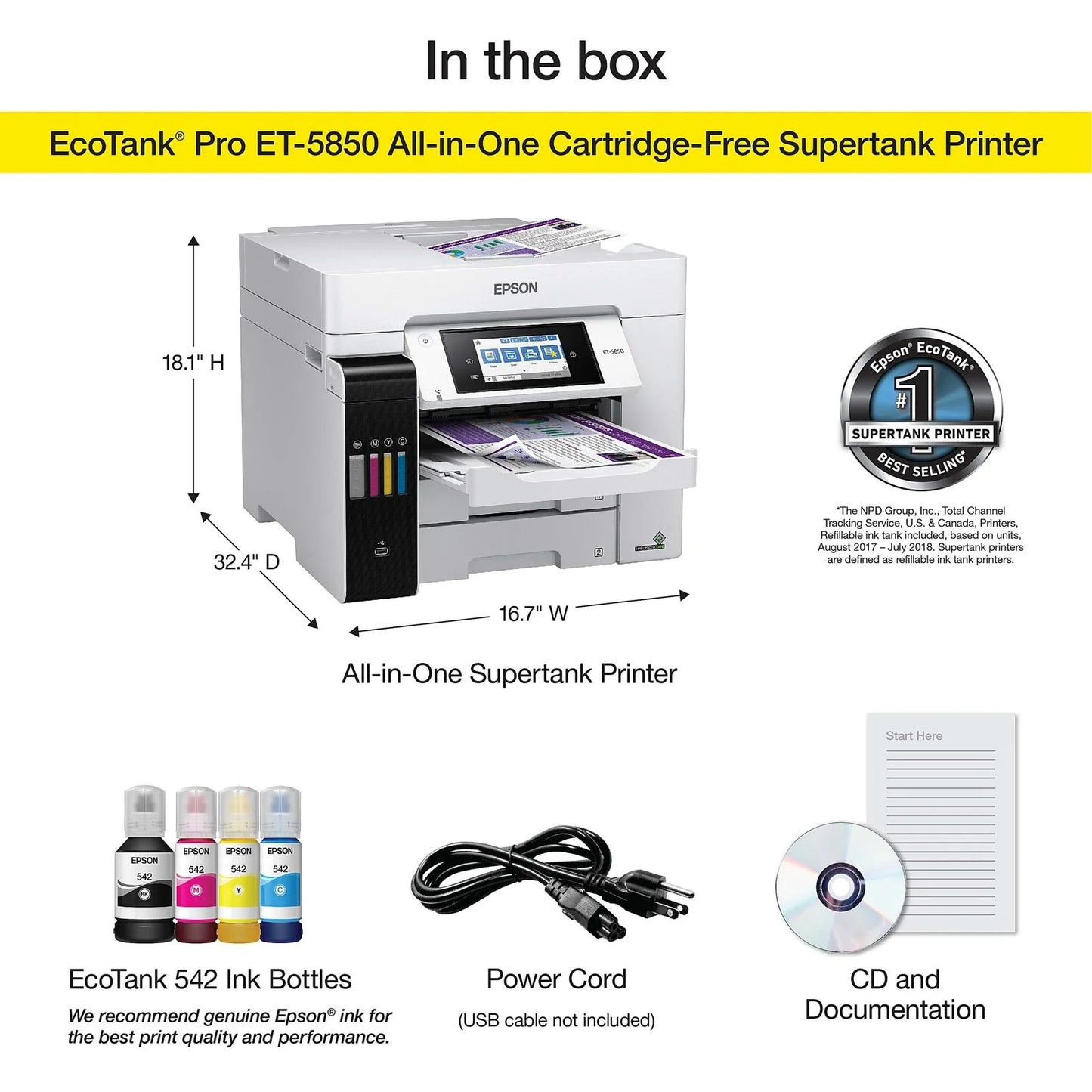 Epson EcoTank Pro ET-5850 Color Lasers
