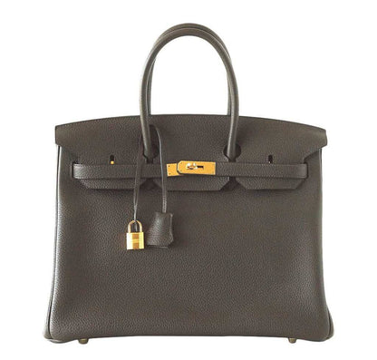 Hermes Birkin 35 Vert Bronze Veau Togo Leather Gold Hardware