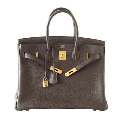 Hermes Birkin 35 Vert Bronze Veau Togo Leather Gold Hardware