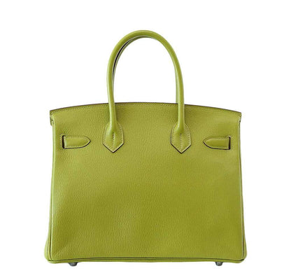 Hermes Birkin 30 Vert Anis Chevre Leather Palladium Hardware